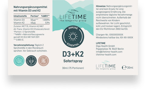 Vitamin D3 + K2 Spray
